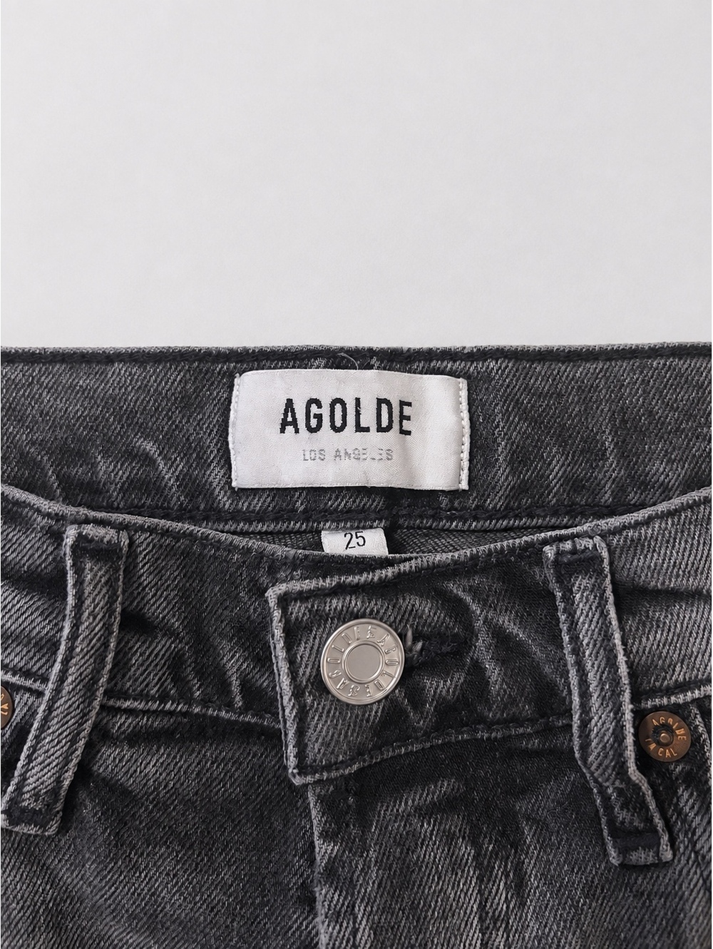 AGOLDE Riley Crop High Rise Straight Jeans Size 25 Washed Black